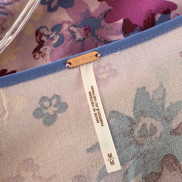 NWT Free People Floral Tie front Blouse - Picture 16 of 16